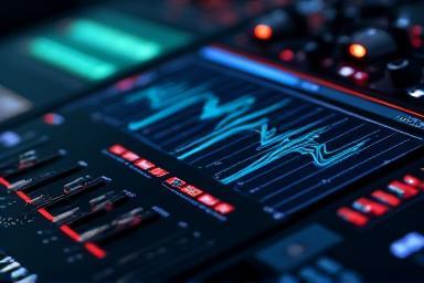 A complex sound design software interface showcasing waveform manipulation and effects