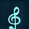 Music Production Icon showing musical notes and gear