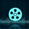 Voice Over and Post Production Icon showing film reel and sound waves